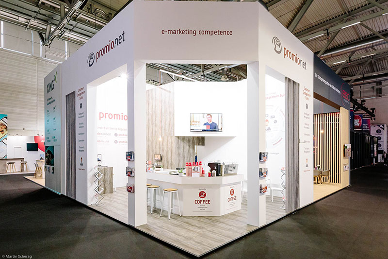 Stand-Design der promio.net GmbH auf der DMEXCO 2018